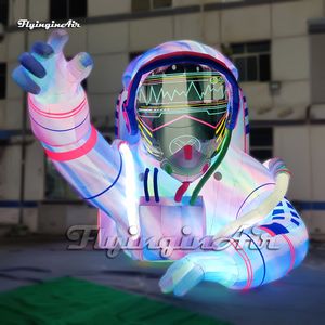 Modèle d'astronaute gonflable géant artistique, ballon demi-astronaute coloré, lumière LED à l'intérieur pour la décoration de scène de carnaval