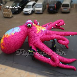 Ballon d'animal de mer modèle de pieuvre gonflable rose artistique avec de longs tentacules à ventouse pour la décoration de scène de concert