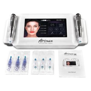 Artmex V8 Machine de maquillage permanent avec deux tatouages Dermapen Pen Salon Spa Eye Brow Lip Liner MTS PMU Micro Système d'aiguille Soins de la peau Rajeunissement