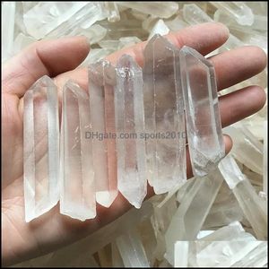 Arts et artisanat 6pcs clair naturel graine de lémurien quartz cristal point spécimen Reiki guérison pierre précieuse brute méditation fabrication de bijoux Dhyhd