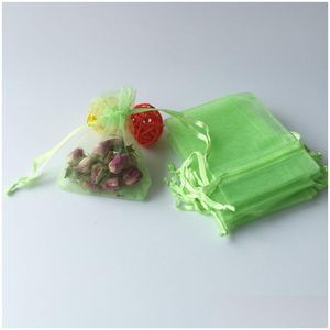 Arts And Crafts 7X9Cm Premium Organza Favor Sacs-cadeaux Pochettes À Bijoux Bundle Poches Pur Fil Sac 100Pcs / Lot Bonbons Drop Delivery Hom Dhy9K