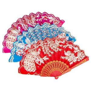 Arts Et Artisanat Style Chinois Éventail De Paon Festival Classique Performance Danse Éventails Pliants 42X23Cm Drop Delivery Home Garden Dhrmq