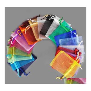 Arts And Crafts Mesh Organza Bag Jewelry Gift Pouch Wedding Party Xmas Candy Dstring Sacs Taille du paquet 7X9 9X12 10X15 15X20 20X30 30 Dhtpz
