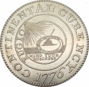 Arts And Crafts Estados Unidos 1 dólar la moneda continental 1776 monedas de copia de plata chapadas en latón