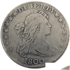 Arts And Crafts Monedas de los Estados Unidos 1800 Busto drapeado Latón Sier Plateado Dólar Carta Borde Copia Moneda Gota Entrega Hogar Jardín Dhgap