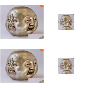 Artes y manualidades Vintage China039S Plata antigua blanca 5 cm Estatuas de Buda de cuatro caras de la suerte Bronce tibetano 7755626 Entrega directa Hogar Jardín Dhowl