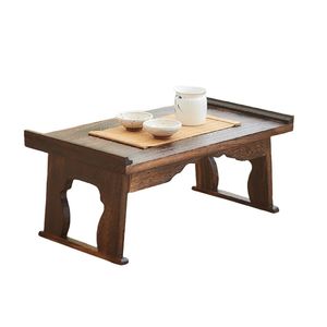 Muebles antiguos asiáticos mesa de té de piso japonesa muebles de sala de estar rectángulo de pierna