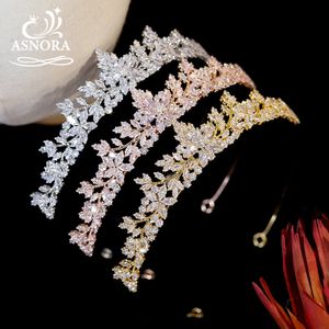 ASNORA Tiaras de moda coronas para niños y niñas espectáculo nupcial graduación novia dama de honor regalo joyería para fiesta de boda accesorios para el cabello 240226