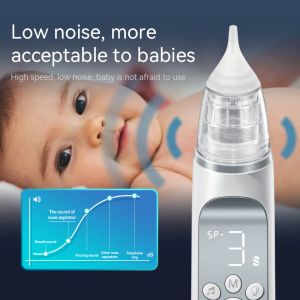 Aspiradores# Baby Nasal Aspirator Electric Electric Sucker Cleaner para bebés 3 Niveles de succión Antibackflow de bajo ruido 10 Música calmante
