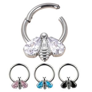 ASTM F136 ABEE AVEC CONSEMBLE CZ AILES SEGLAGES RING HINGED SEGLAGE RINE NEZ CLICKER TRAGUS Helix Labret Earge Piercing 240423