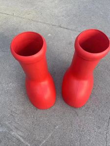Astro Boy les mêmes bottes de pluie à grosse tête 2023 printemps et été nouvelle augmentation de la semelle épaisse à tube haut montrent la jambe mince grosses bottes rouges pour hommes et femmes Mschf