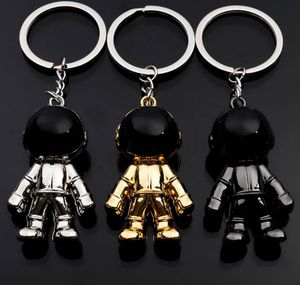Astronaute porte-clés pendentif espace créatif Robot porte-clés alliage porte-clés de voiture breloques cadeaux noir or argent
