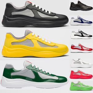 Chaussures de plein air Americas Cup Designer Sneakers pour hommes femmes en cuir verni maille noir blanc vert orange appartements sport hommes formateurs taille 36-46