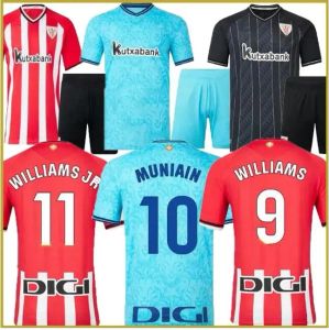 Athletic Bilbao 125 Héritage Kit Soccer Jerseys 23 24 Muniain Williams Football Shirt Raul Garcia Villalibre GK Black Unai Simon Men Kids Kit Uniforms Fans