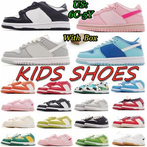 Zapatos para niños Zapatillas bajas para niños pequeños Panda Diseñador Bebé Niños Niñas Rosa Azul Monopatín Entrenadores Bebés Niños Jóvenes Zapato para niños Tamaño 22-35