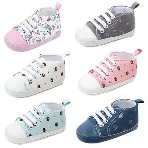 Chaussures de sport bébé garçon fille mignon solide Sneaker doux anti-dérapant semelle né infantile premier marcheur enfant en bas âge décontracté toile berceau chaussures