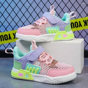 Chaussures d'athlétisme pour enfants, chaussures de sport d'été à filet unique pour filles, Tennis décontractées, maille respirante, antidérapantes pour enfants en bas âge à l'école