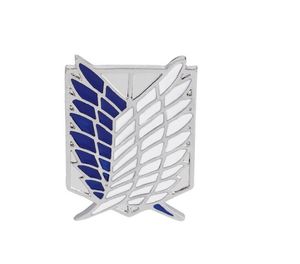 Insignia de ataque a los Titanes Pin de solapa Shingeki No Kyojin cabujón negro azul esmalte broche parche alas de la libertad Anime Pins