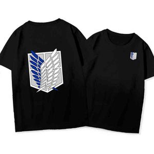 Attaque sur Titan t-shirt anime plus la taille tops t-shirts été tops Eren Levi mens cosplay t-shirt streetwear t-shirt garçons vêtements G220223