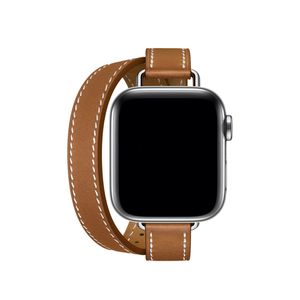 Correas inteligentes Attelage Double Tour para Apple Watch Ultra 49 mm banda 41 mm 45 mm 40 mm 44 mm 42 mm 38 mm Pulsera de cuero genuino iWatch Series 8 7 3 4 5 6 SE correa