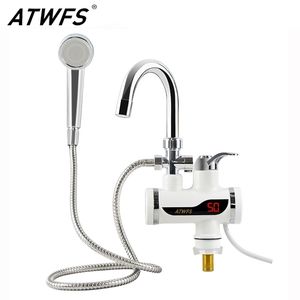 ATWFS Chauffe-eau de douche instantané électrique Robinet d'eau chaude instantanée Cuisine Robinet électrique Chauffage de l'eau Chauffe-eau instantané T200424