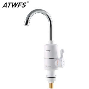ATWFS Tankless Electric Newest Water Heater Kitchen Instant Hot Water Tap Heater Water Faucet Instantaneous Heater3000w T200423