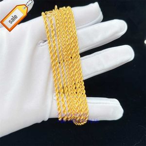AU750 Collar de cadena de cuerda de oro puro de 18 quilates Joyería al por mayor Oro real Cadena de eslabones de oro sólido amarillo de 18 quilates