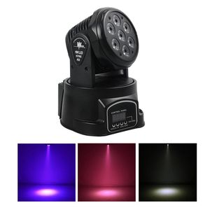 AUCD Mini 4 In 1 RGBW Leds 7 LED DMX Moving Head Light KTV Bar Stage Lighting Wedding Performance Spotlight Dyed Par Light LE-7LED233v