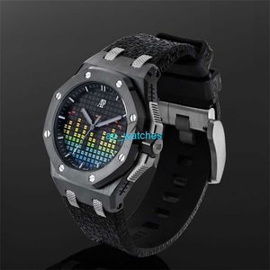 Audemar Pigue Relojes de lujo para hombre Royal Oak Offshore 77600CE.OO.A002CA.01 Edición musical de cerámica Esfera con índice negro 37 mm Relojes de pulsera automáticos para hombreFUNV