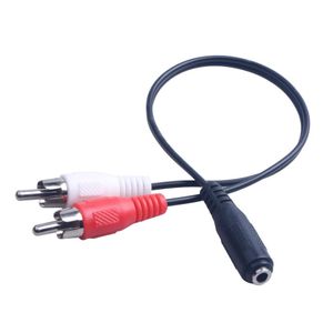 Connecteurs de câbles audio 3,5 mm RCA femelle jack stéréo O à 2 fiche mâle adaptateur Y 3,5 connecteur de prise auxiliaire lecteurs de casque fil goutte Dhbpm