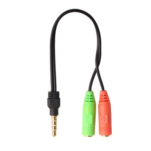 Cable de extensión de auriculares divisor de 3,5 mm 1 macho a 2 hembra Jack Cables de audio auxiliares para auriculares de computadora MP3 MP4