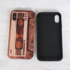 Audio Tape design Boîtiers bois sur mesure pour Iphone X XS MAX XR 12 Couverture de téléphone portable supérieur bord écran de protection Shell