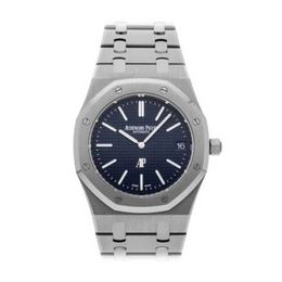 Audpi Royal montre à grand cadran en chêne pour hommes mouvement à Quartz montre-bracelet "extra Large" acier Ultra mince bleu 16202st 2023 WN-INEW