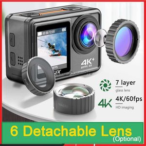 AUSEK S81TR Action Camera 5K 4K60FPS EIS Video with Optional Filter Lens 48MP Zoom 1080P Webcam Vlog WiFi Sports Cam with Remote HKD230828