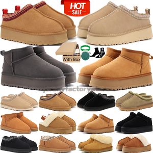 Bottes australiennes pour femmes Tazz Slipper Tasman pantoufles Discquette Funkette Tazzette classique Ultra Mini plate-forme botte châtaigne graines de moutarde hommes peau de mouton peau de mouton