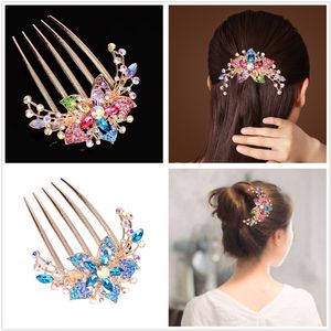 Strass autrichien Peigne aux cheveux Coupes de cheveux Fleur Fleur Nidies Crystal Ornements Bijoux Accessoires de mariage