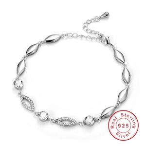Authentique 925 bijoux en argent Sterling cristal autrichien goutte coeur bracelet à breloques pour les femmes mode bracelet fille cadeau