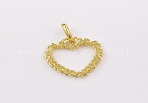 Auténtico 925 colgantes de plata esterlina 18k oro amarillo San Valentín039s Charms colgantes ajustados al estilo de joyería de oso europeo 99064111