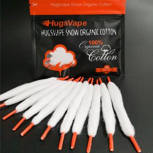 Auténtico Hugsvape Snow Cordones de algodón orgánico Cottons Wick 20pcs un paquete apto DIY RDA RBA RDTA RTA Atomizadores DHL Gratis