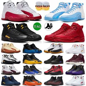 Authentique Jumpman 12 Chaussures de basket-ball Noir Taxi Gym Rouge Cerise Université Bleu Hommes Femmes Baskets Luxe 12s Ootdoor Formateurs OVO Blanc Brillant Orange Playoff