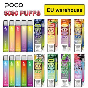 Authentique Poco Huge Puff 5k Bar Mesh Coil Jetable E Cigarette Rechargeable 950mAh Puff Vapor 5000 Puffs Vape Pen Dispositif Pré-rempli 15ml vapes