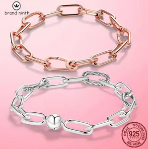 Authentique serpent chaîne fit pandora bracelet designer pour femmes européen perle pendentif bricolage moi homard fermoir chaîne lien Femme
