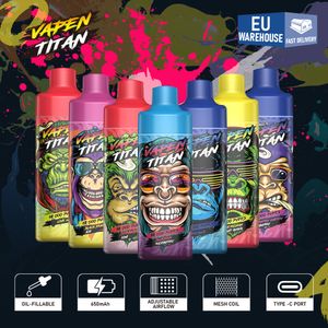 Auténtico VAPEN TITAN Vape desechable 10000Puffs cigarrillos electrónicos 20 ml Puff Razz Bar Tornado Sabor 9K 10K 12K Venta al por mayor i Wape Cigs EU Stock Entrega rápida Vapor