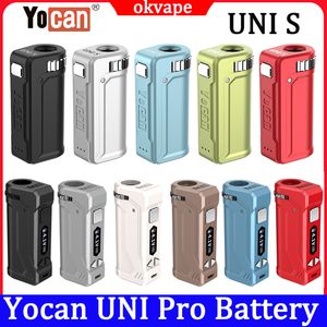 Authentique Yocan UNI Pro S Batterie 650mAh Tension réglable 510 Fil Batteries Vape 10 Sec Fonction de préchauffage avec stylo chargeur USB