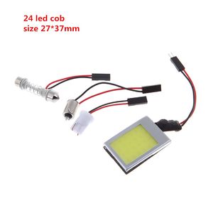Iluminación de la lámpara indicadora de luz led automática 24SMD COB Chip T10 + Panel adaptador de cúpula de festón