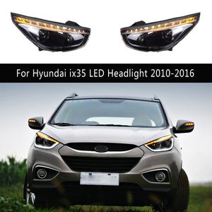 Auto Parts Streamer Turn Signal Front Lamp Daytime Running Light For Hyundai ix35 LED Headlight Assembly 10-16 Car Accessories