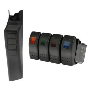 Kit de panneau de commutation de pilier A main gauche, relais automatique avec interrupteur à bascule de bateau à 4 LED pour Jeep Wrangler