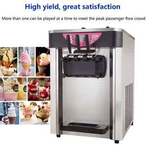 Máquina expendedora automática de helados suaves de cono dulce, sistema operativo inteligente en inglés de escritorio, acero inoxidable