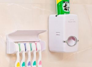 Distributeur automatique de dentifrice avec porte-brosse à dents, support mural pour salle de bain familiale pour brosse à dents et dentifrice EEA2957436389