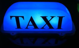 Cúpula impermeable automotriz Azul Taxi Top Light LED Roof Taxi Sign 12V con Base Magnética